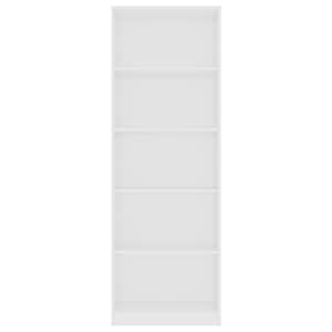 5patrová knihovna bílá 60 x 24 x 175 cm kompozitní dřevo - obrázek 4