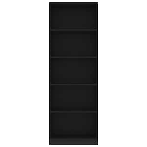5patrová knihovna černá 60 x 24 x 175 cm kompozitní dřevo - obrázek 4