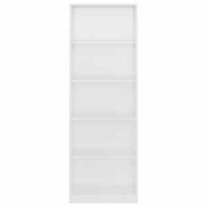 5patrová knihovna bílá lesklá 60x24x175 cm kompozitní dřevo - obrázek 4