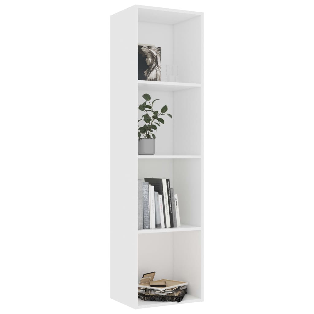 vidaXL Book Cabinet White 15.7"x11.8"x59.6" Engineered Wood