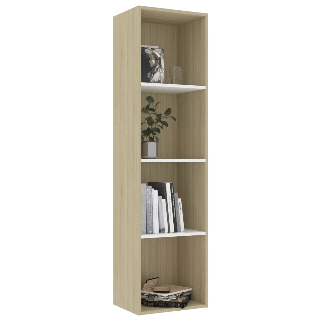 

vidaXL Boekenkast 40x30x151,5 cm spaanplaat wit en sonoma eikenkleurig