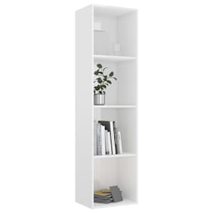 vidaXL Spintelė knygoms, baltos spalvos, 40x30x151,5cm, MDP, blizgi