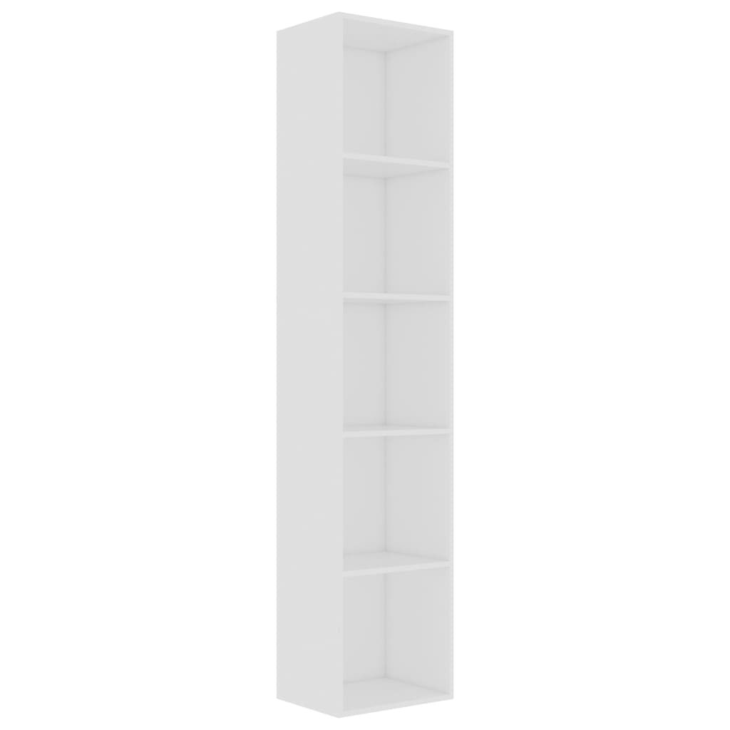 

vidaXL Book Cabinet White 15.7"x11.8"x74.4" Engineered Wood