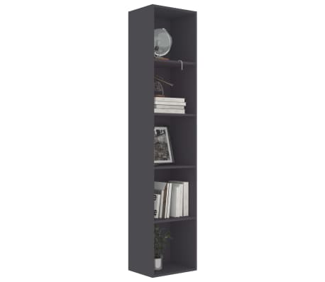 vidaXL Book Cabinet Grey 40x30x189 cm Engineered Wood