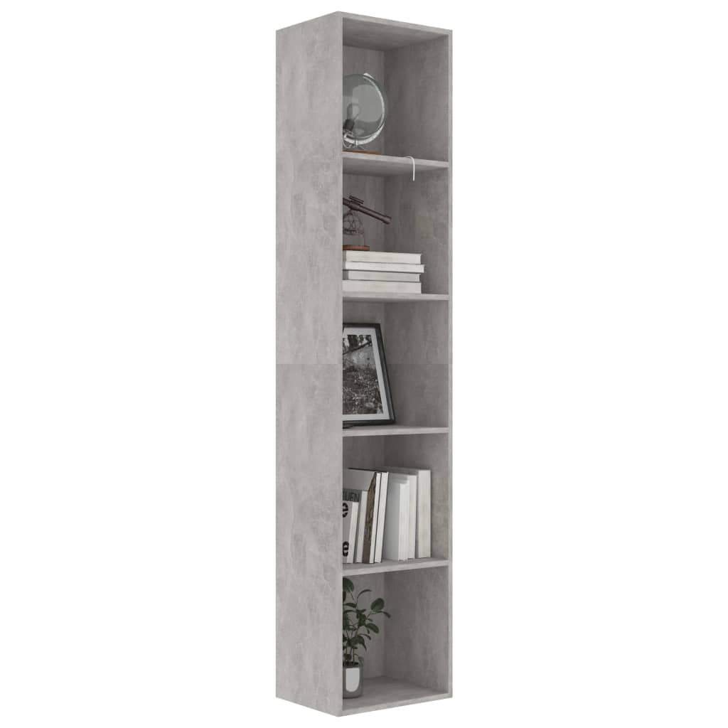 

vidaXL Boekenkast 40x30x189 cm spaanplaat betongrijs