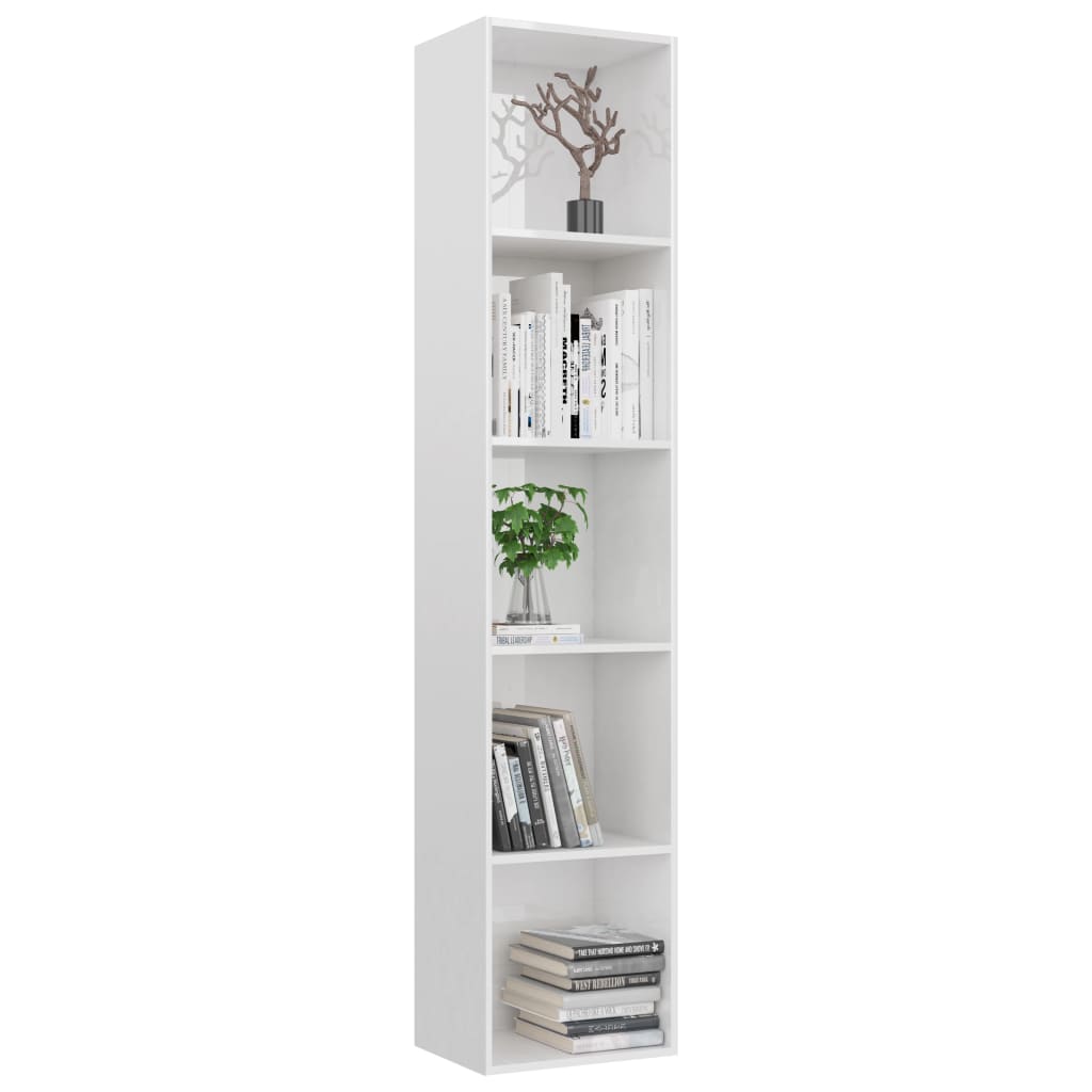 

vidaXL Boekenkast 40x30x189 cm spaanplaat hoogglans wit