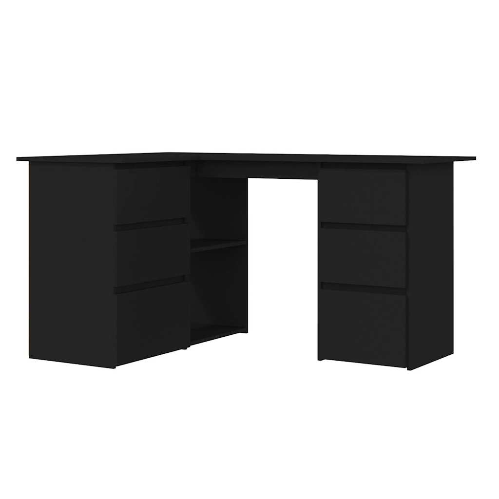

vidaXL Corner Desk Black 57.1"x39.4"x29.9" Engineered Wood