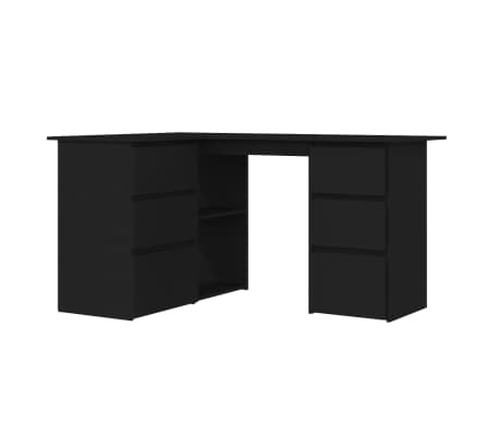 Vidaxl Corner Desk Black 145cm, Corner Desk Black