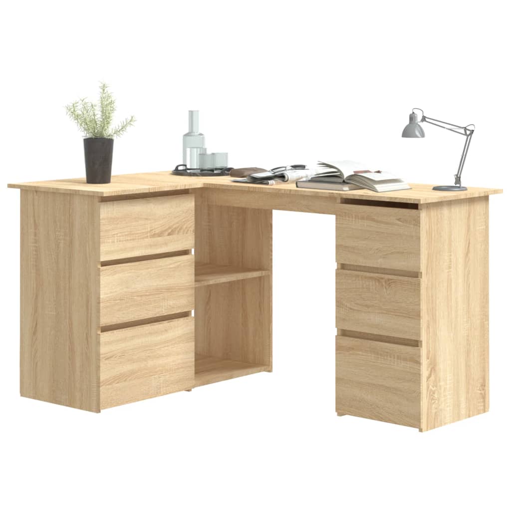 

vidaXL Hoekbureau 145x100x76 cm spaanplaat sonoma eikenkleurig