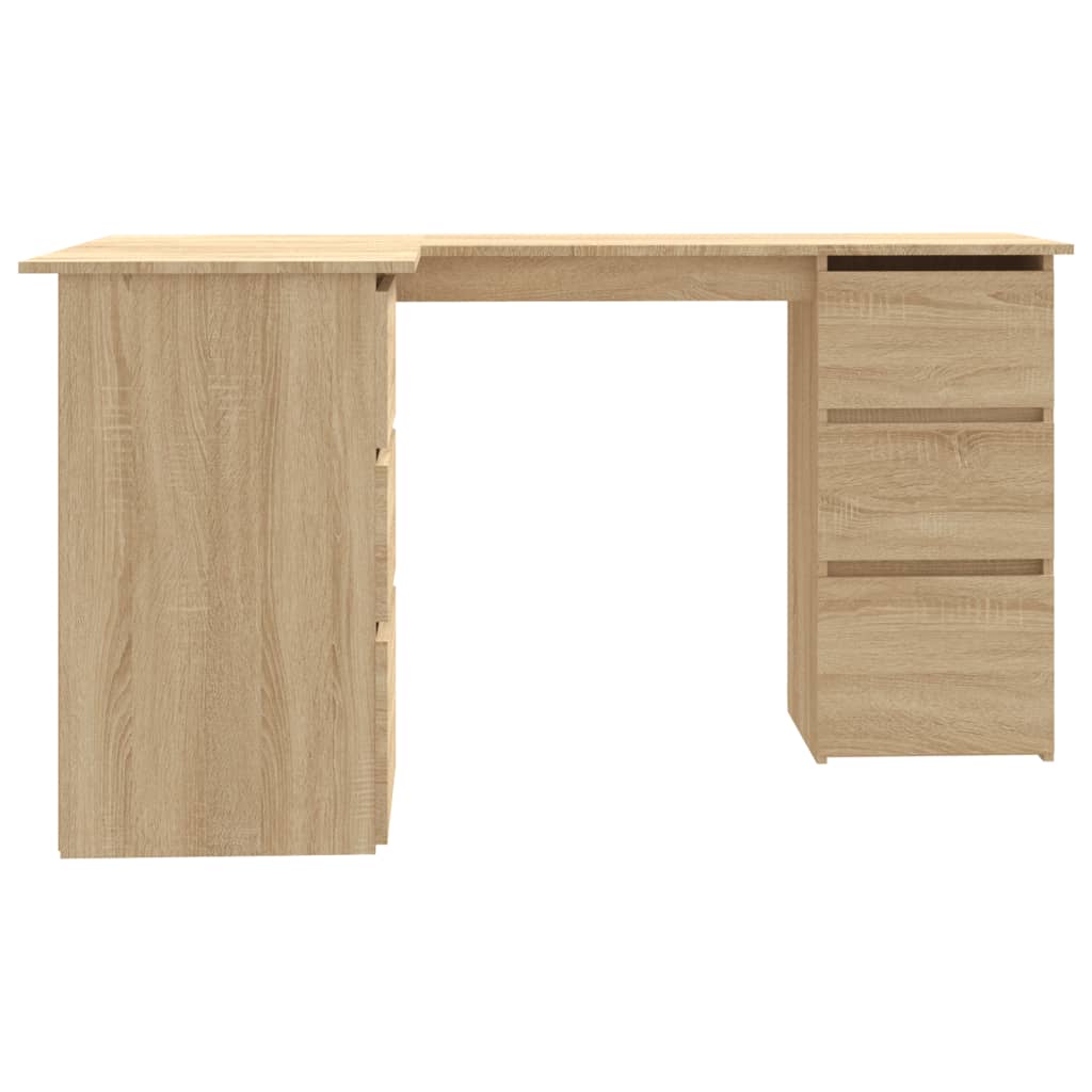 vidaXL Corner Desk Sonoma Oak 57.1"x39.4"x29.9" Chipboard