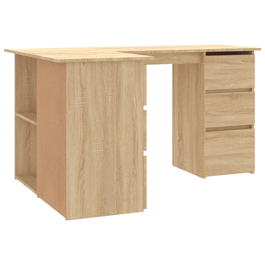  Rohový stôl, dub sonoma 145x100x76 cm, drevotrieska