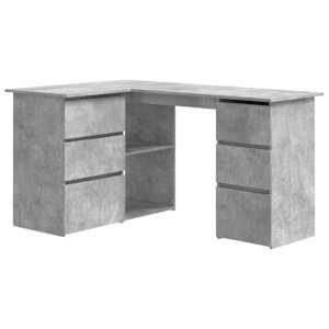 vidaXL nurga kirjutuslaud, betoonhall 145 x 100 x 76 cm tehispuit