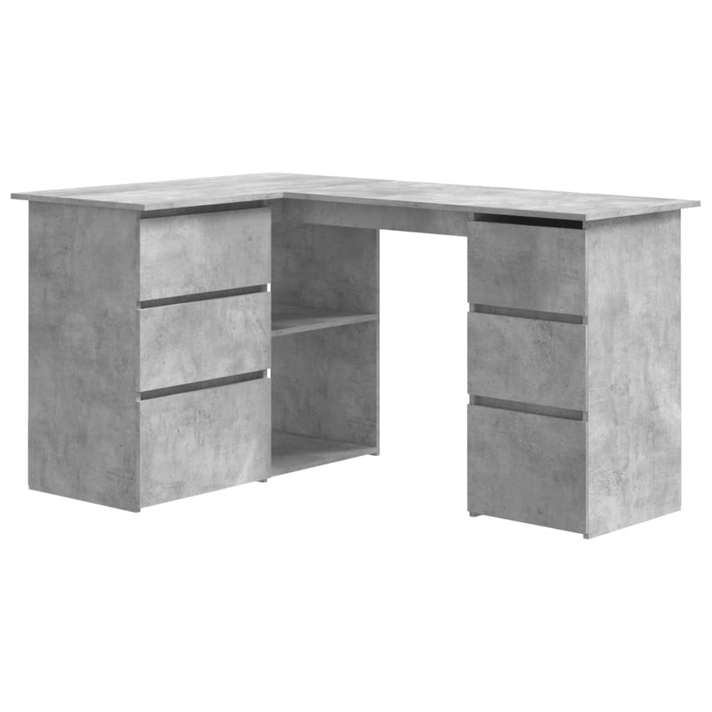 

vidaXL Corner Desk Concrete Gray 57.1"x39.4"x29.9" Engineered Wood