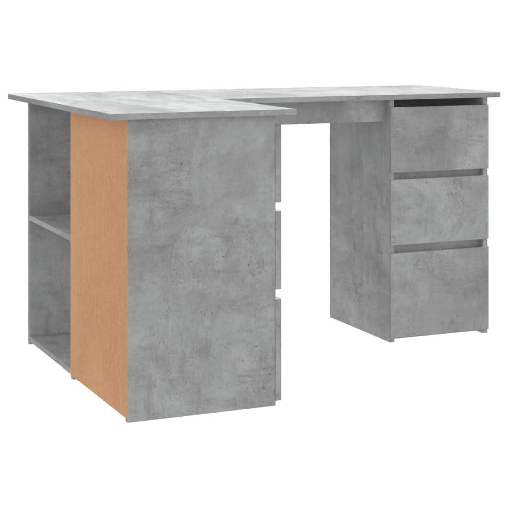  Rohový stôl, betónovo sivý 145x100x76 cm, drevotrieska