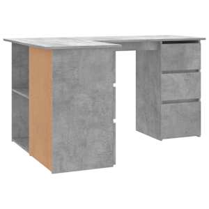 Rohový psací stůl betonově šedý 145 x 100 x 76 cm dřevotříska - obrázek 6