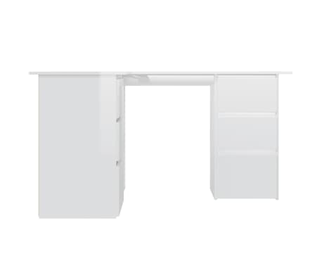 vidaXL Skrivebord for hjørne høyglans hvit 145x100x76cm konstruert tre