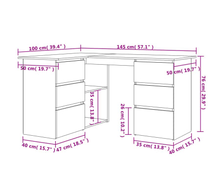 Vidaxl Bureau D Angle Noir Brillant 145x100x76 Cm Agglomere Vidaxl Fr