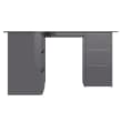 Scrivania Ad Angolo Casa Mobilia 145x100x76 Cm In Legno Multistrato Grigio Sonoma – Con Cassetti E Scomparti, Salvaspazio Per Ufficio E Gaming