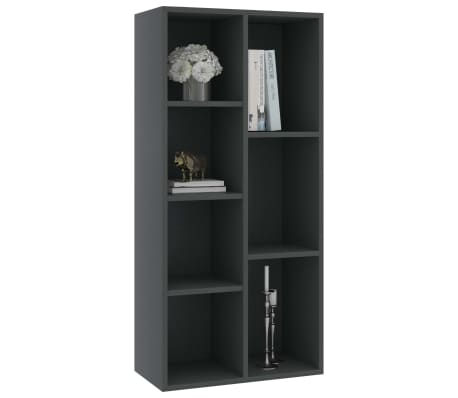 vidaXL Book Cabinet Grey 50x25x106 cm Engineered Wood