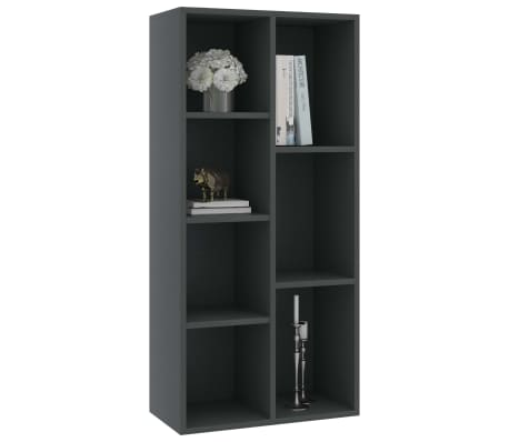 vidaXL Book Cabinet Gray 19.7"x9.8"x41.7" Engineered Wood