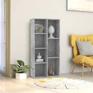 Knihovna betonově šedá 50 x 25 x 106 cm dřevotříska - obrázek 1
