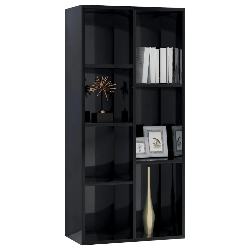 

vidaXL Boekenkast 50x25x106 cm spaanplaat hoogglans zwart