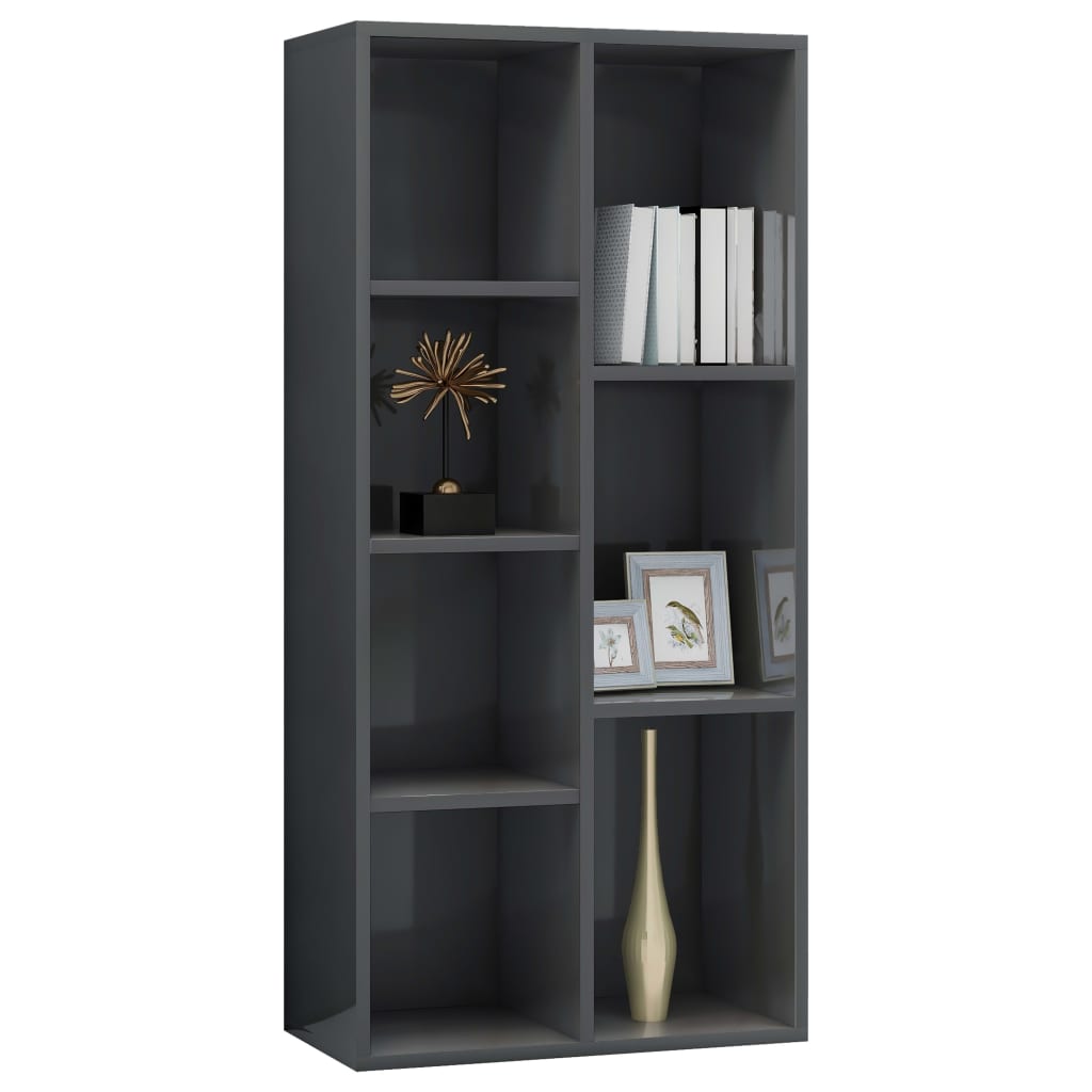 

vidaXL Boekenkast 50x25x106 cm spaanplaat hoogglans grijs