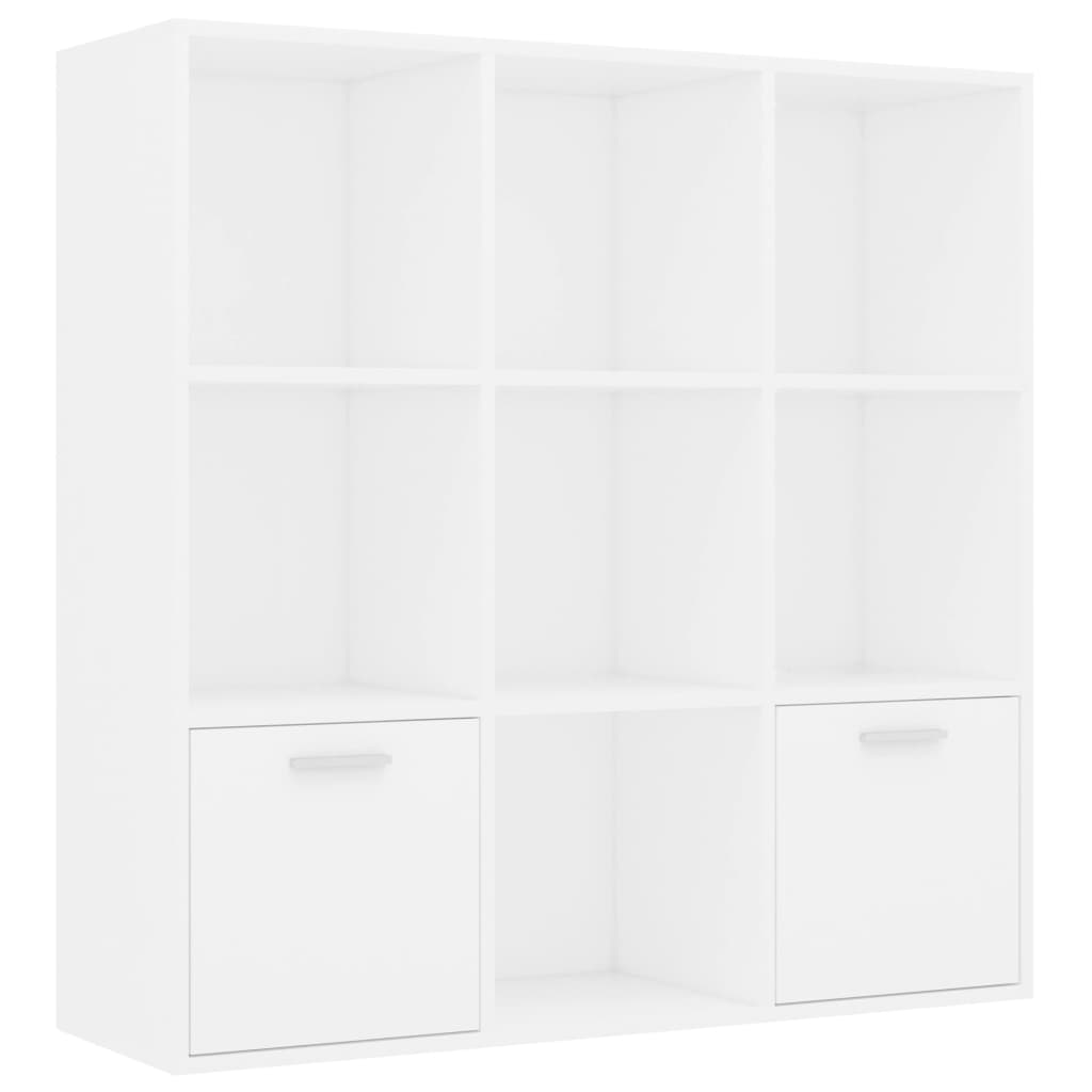 Fehér forgácslap könyvszekrény 98 x 30 x 98 cm 