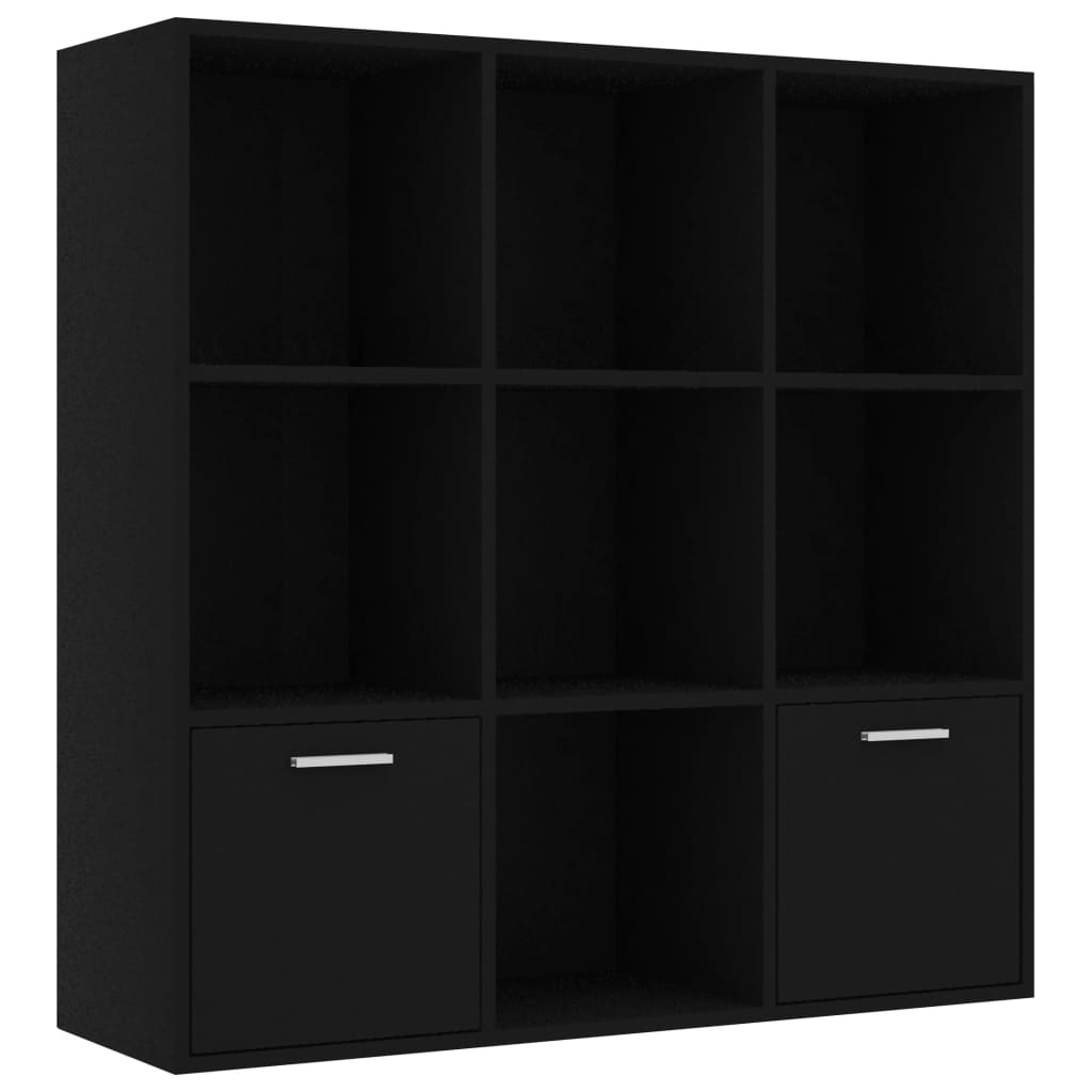 vidaXL Knihovna černá 98 x 30 x 98 cm dřevotříska