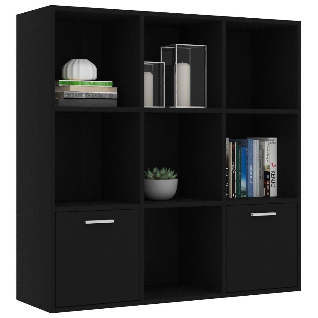 vidaXL Bibliotecă, negru, 98 x 30 x 98 cm, lemn prelucrat