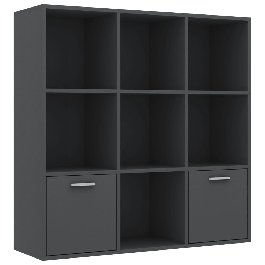 

vidaXL Book Cabinet Gray 38.6"x11.8"x38.6" Engineered Wood