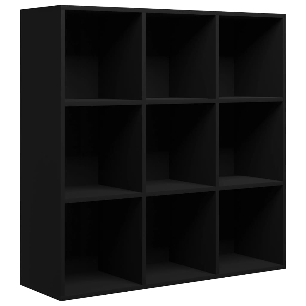 

vidaXL Book Cabinet Black 38.6"x11.8"x38.6" Engineered Wood