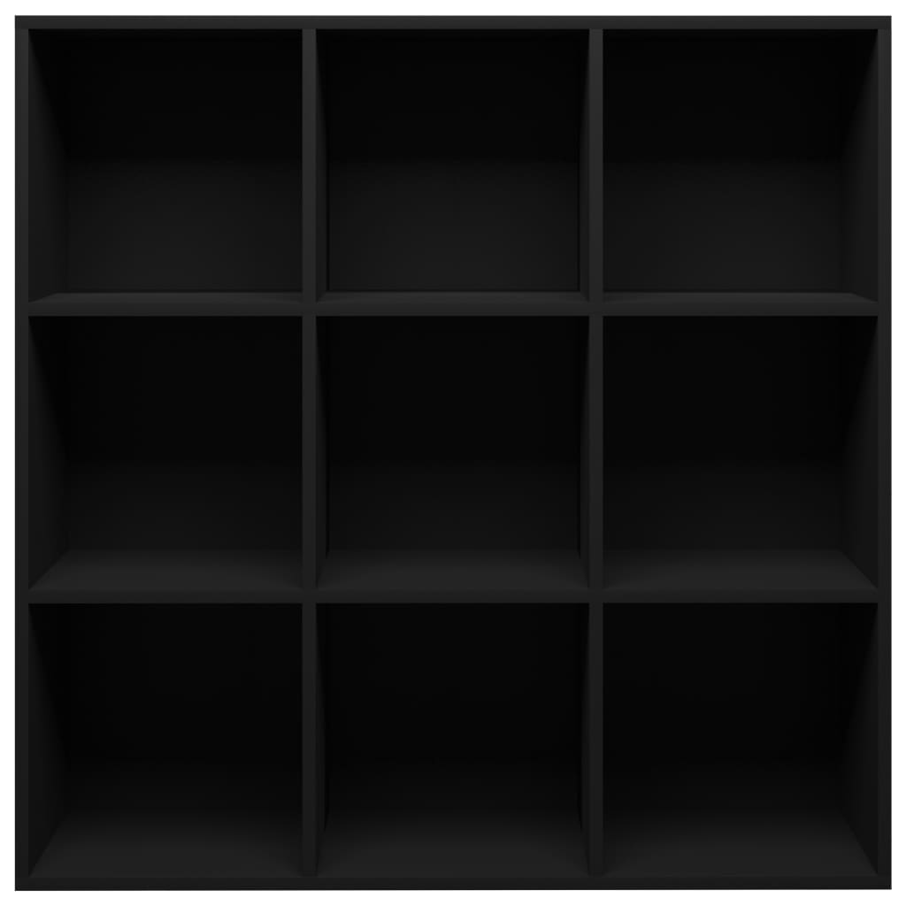 vidaXL Book Cabinet Black 38.6"x11.8"x38.6" Chipboard