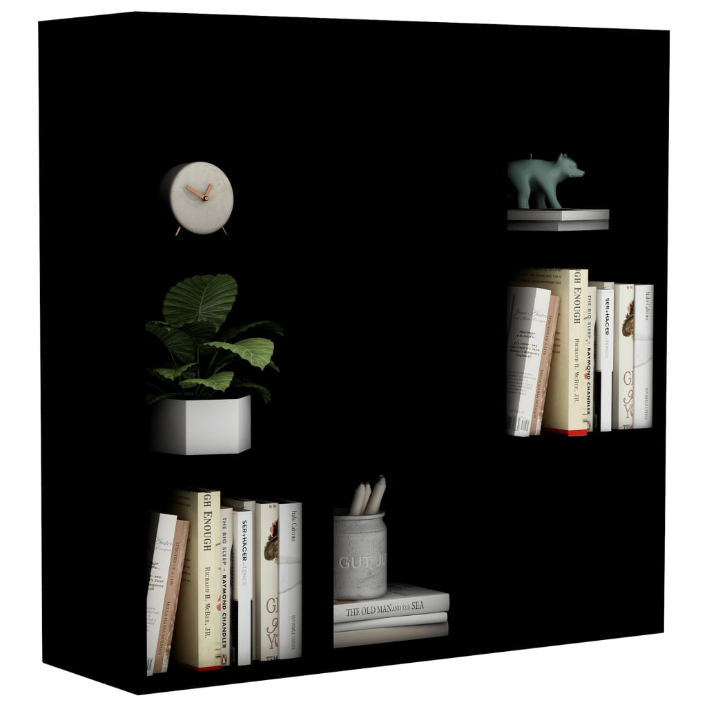 Fekete szerelt fa könyvszekrény 98 x 29 x 97,5 cm 