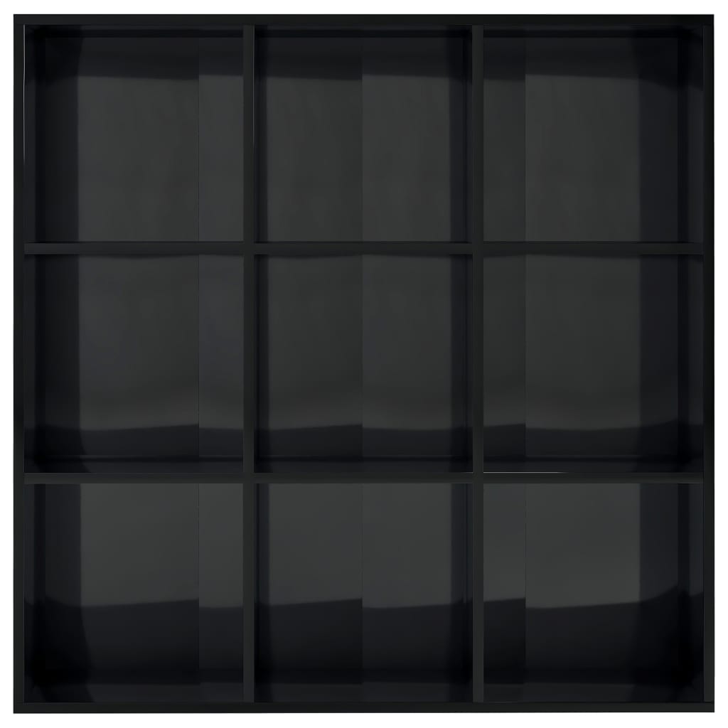 vidaXL Regał, czarny na wysoki połysk, 98x30x98 cm, płyta wiórowa