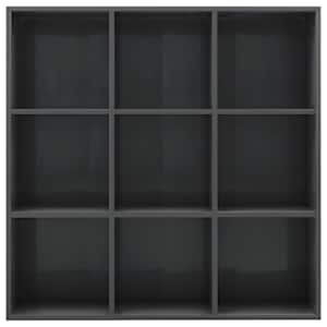 vidaXL Spintelė knygoms, pilkos spalvos, 98x29x97,5 cm, ypač blizgi