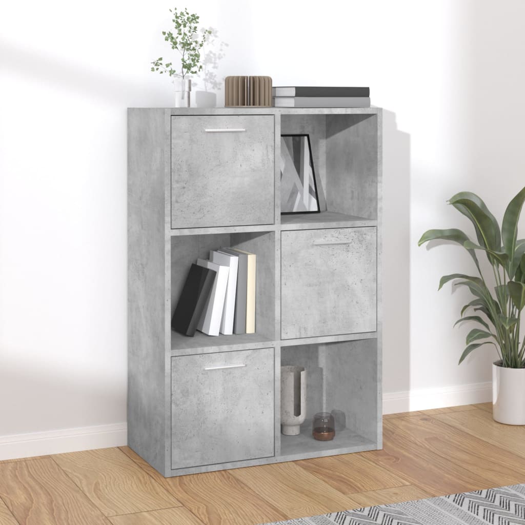 vidaXL Armoire de rangement Gris béton 60x29,5x90 cm Aggloméré