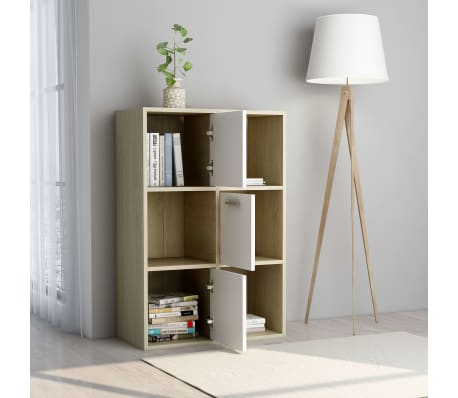 vidaXL Spintelė daiktams, baltos ir ąžuolo spalvos, 60x29,5x90cm, MDP