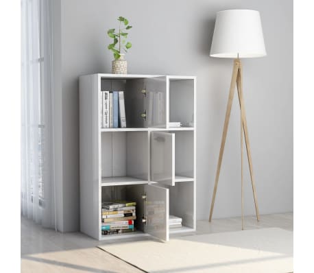 vidaXL Oppbevaringsskap høyglans hvit 60x29,5x90 cm konstruert tre