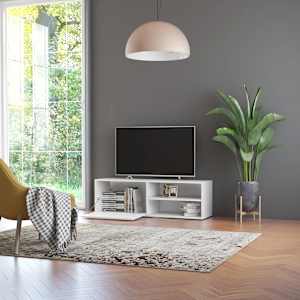 TV stolek bílý 120 x 34 x 37 cm kompozitní dřevo - obrázek 4