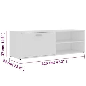 TV stolek bílý 120 x 34 x 37 cm kompozitní dřevo - obrázek 9