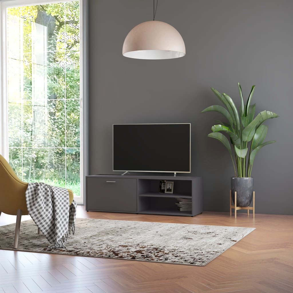 vidaXL Szafka pod TV, szara, 120x34x37 cm, materia drewnopochodny