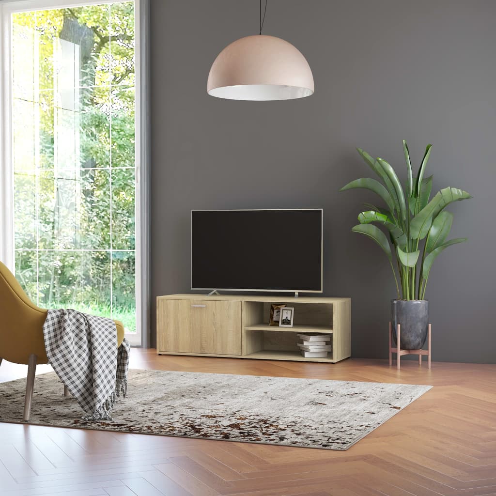Sonoma-tölgy színű forgácslap TV-szekrény 120 x 34 x 37 cm 