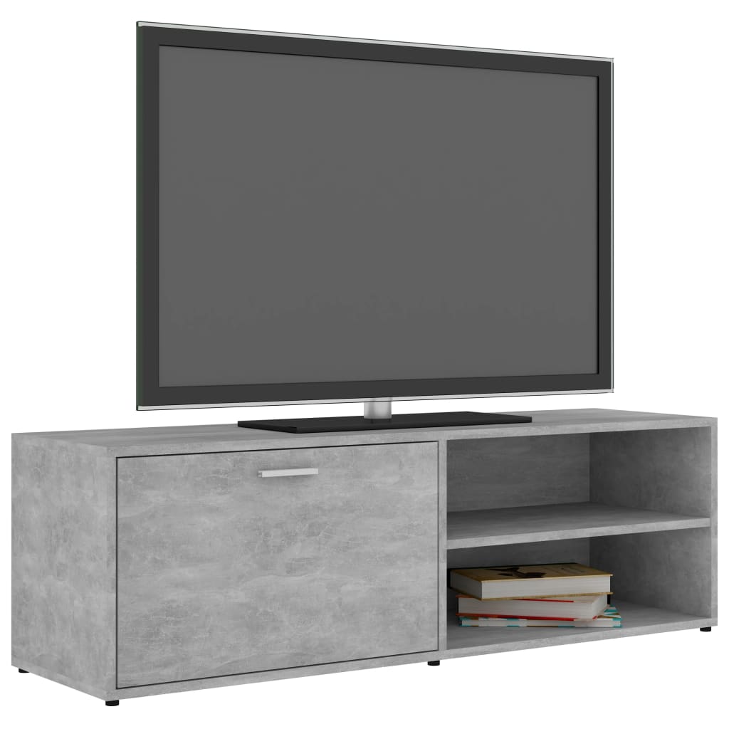 Betonszürke szerelt fa TV-szekrény 120 x 34 x 37 cm 