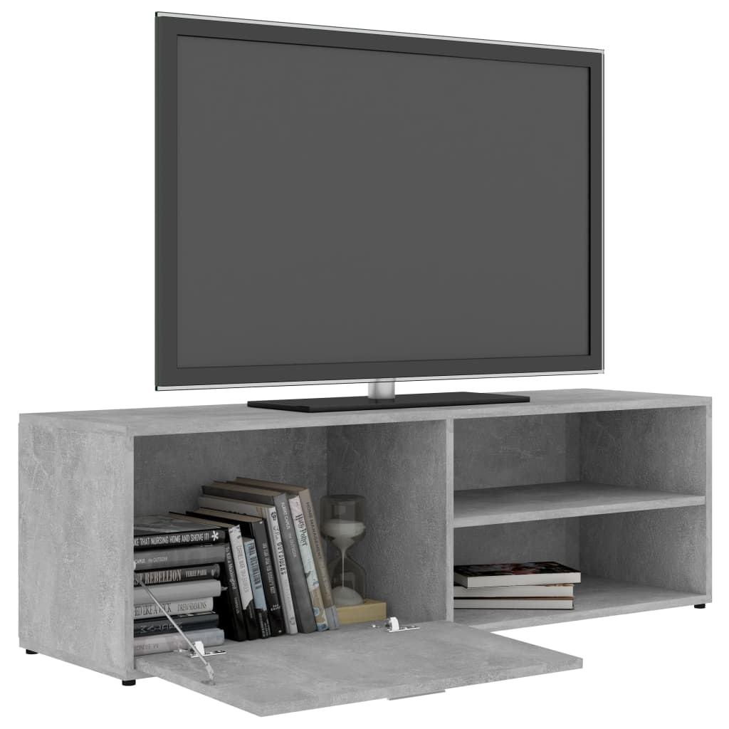 Betonszürke szerelt fa TV-szekrény 120 x 34 x 37 cm 