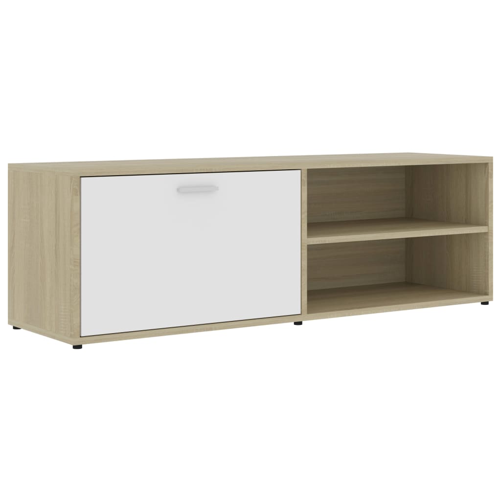 

vidaXL TV Cabinet White and Sonoma Oak 47.2"x13.4"x14.6" Engineered Wood