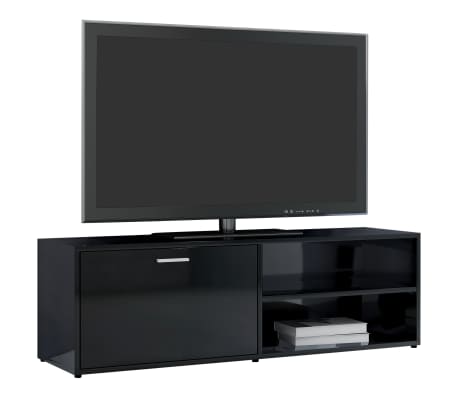 vidaXL TV-taso korkeakiilto musta 120x34x37 cm lastulevy