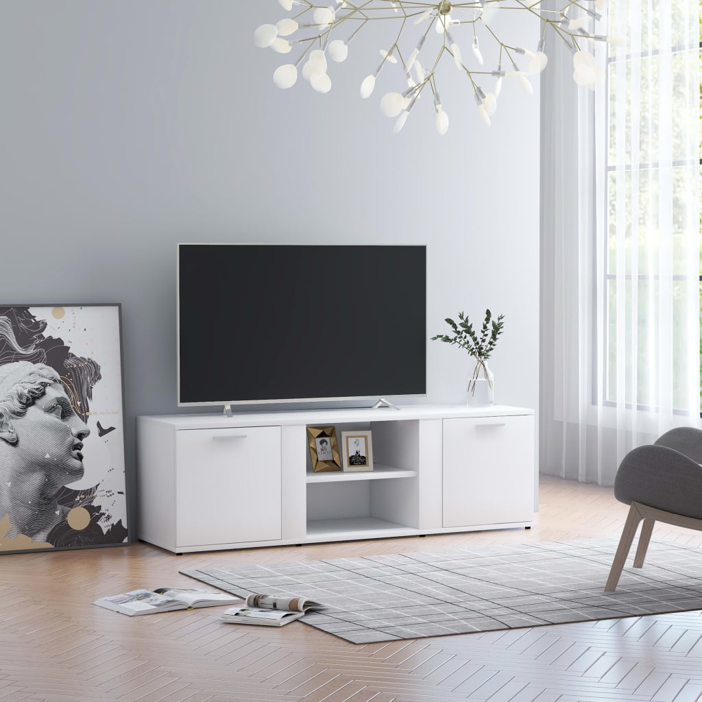 vidaXL Szafka pod TV, biała, 120x34x37 cm, płyta wiórowa
