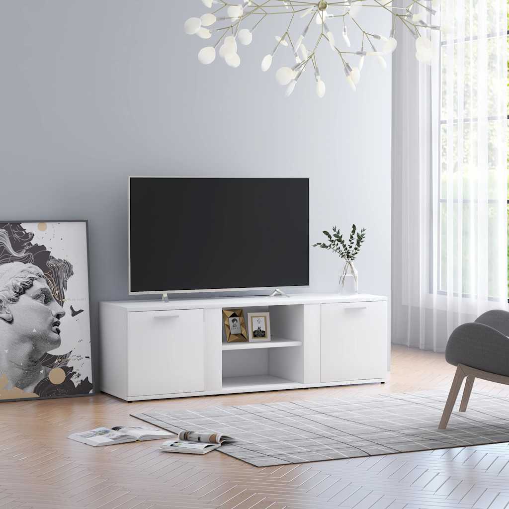 vidaXL Szafka pod TV, biaa, 120x34x37 cm, materia drewnopochodny