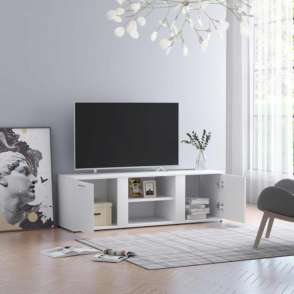 TV-benk hvit 120x34x37 cm sponplate